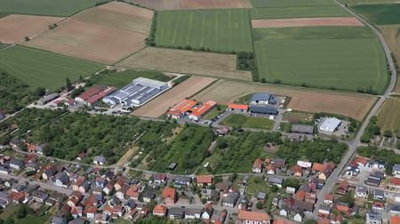 Luftbild Gewerbegebiet Hütäcker in Wertheim-Dörlesberg
