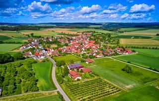 Luftaufnahme der Ortschaft Sonderriet