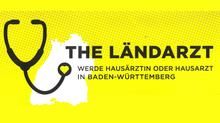 Logo der Kampagne "The Ländarzt" mit einem Stethoskop und dem Schriftzug"Werde Hausärztin oder Hausartzt in Baden-Württemberg