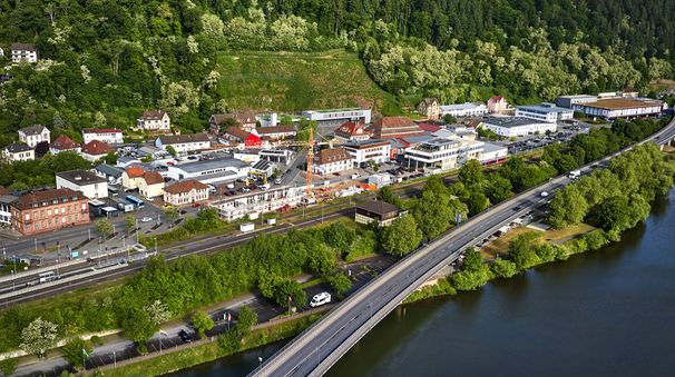 Luftbild Bahngelände in Wertheim