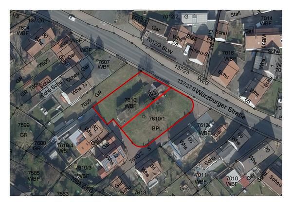 Lageplan privates Grundstück Eichel, Würzburger Straße
