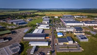 ein Blick auf das Gewerbegebiet Reinhardshof