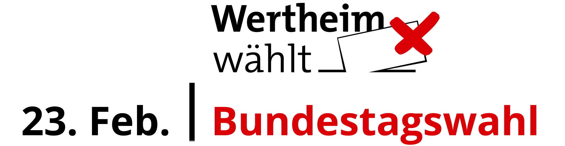 Bikdmarke/ Symbolbild mit der Aufschrift Wertheim wählt - Bundestagswahl am 23. Februar.