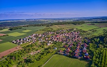 Luftbild der Ortschaft Lindelbach