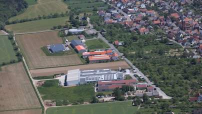 Luftbild Gewerbegebiet Hütäcker in Wertheim-Dörlesberg