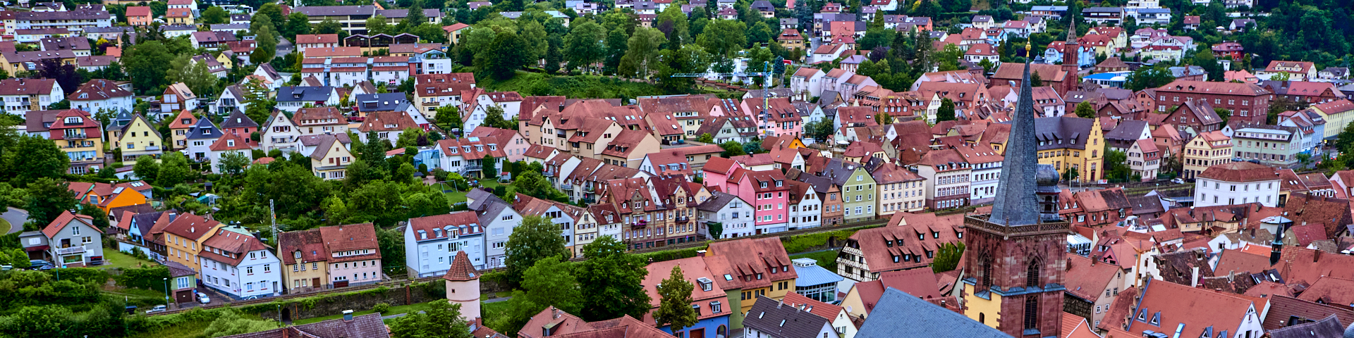 Stadtansicht von Wertheim aus Blickrichtung Burg.